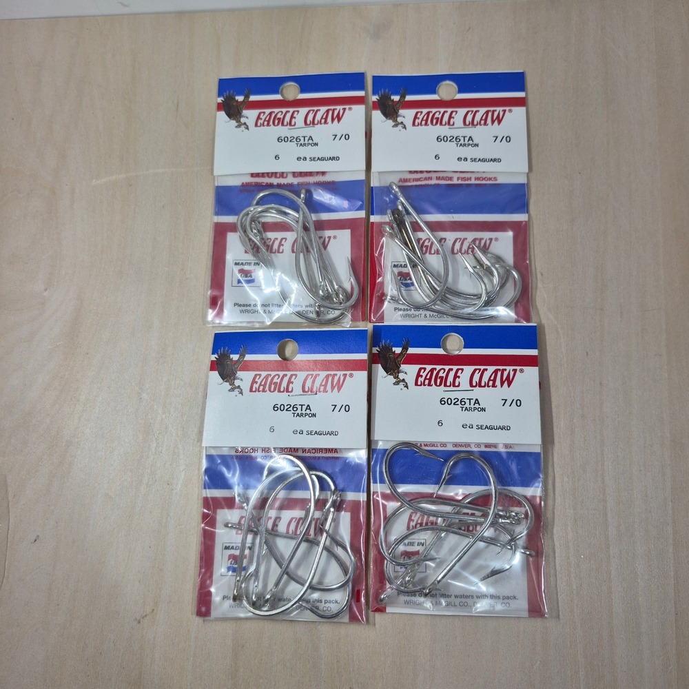 Eagle Claw 6026TA Tarpon Fishing Hooks 7/0 SeaGuard